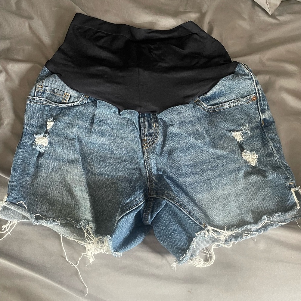 Old Navy Blue Distressed Jean Shorts